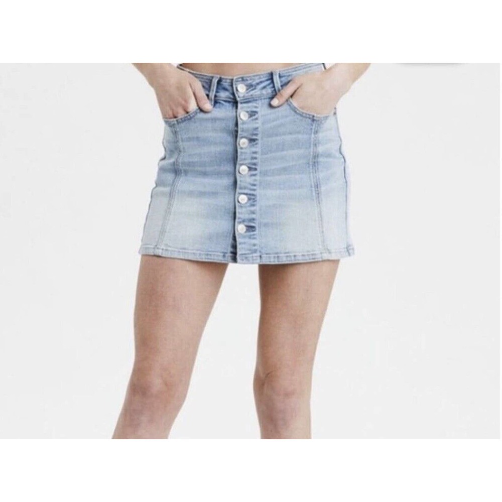 American Eagle Outfitters Juniors Women's Denim Sz 2 Stretch Hi-Rise Mini Skirt